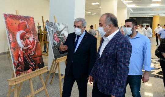 KSÜ'de, 15 Temmuz Demokrasi ve Milli Birlik Günü resim sergisi açıldı