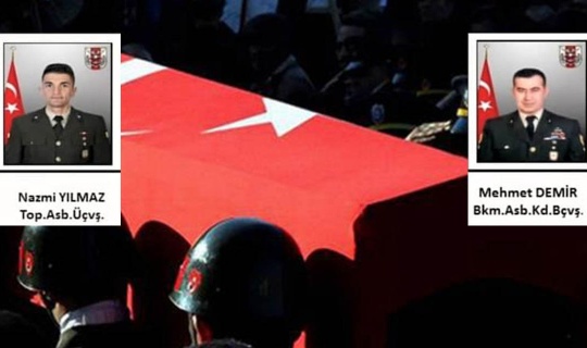 Şehit Astsubay Yılmaz ve Demir'in cenazeleri Kahramanmaraş'a getirildi