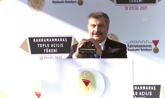 Sağlık Bakanı Koca, Kahramanmaraş'taki toplu açılış töreninde konuştu: