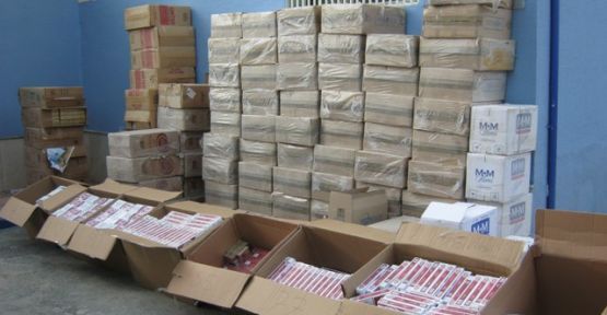 Göksun'da 51 bin 400 paket gümrük kaçağı sigara ele geçirildi