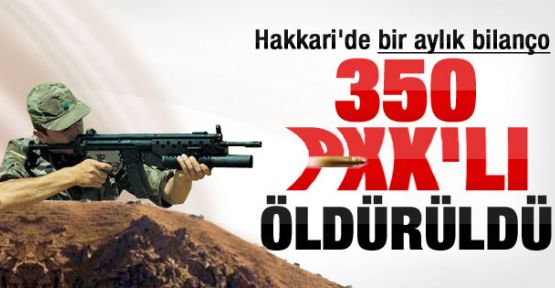 Hakkari'de bir aylık bilanço: 350 PKK'lı öldürüldü